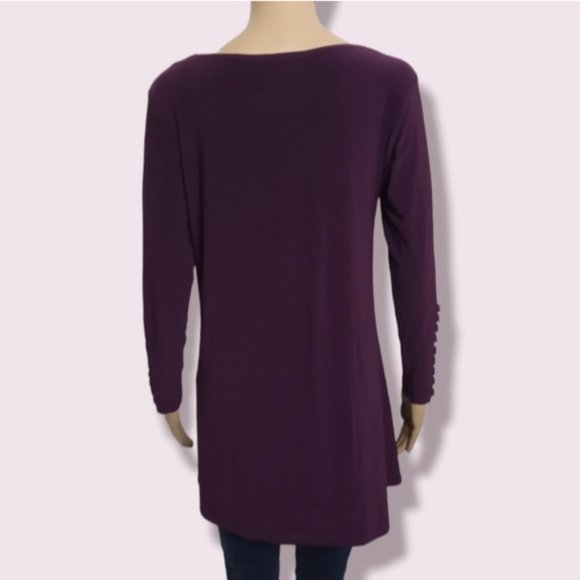 Purple Pretty Women Tunic Top Sz Small - Picture 3 of 6